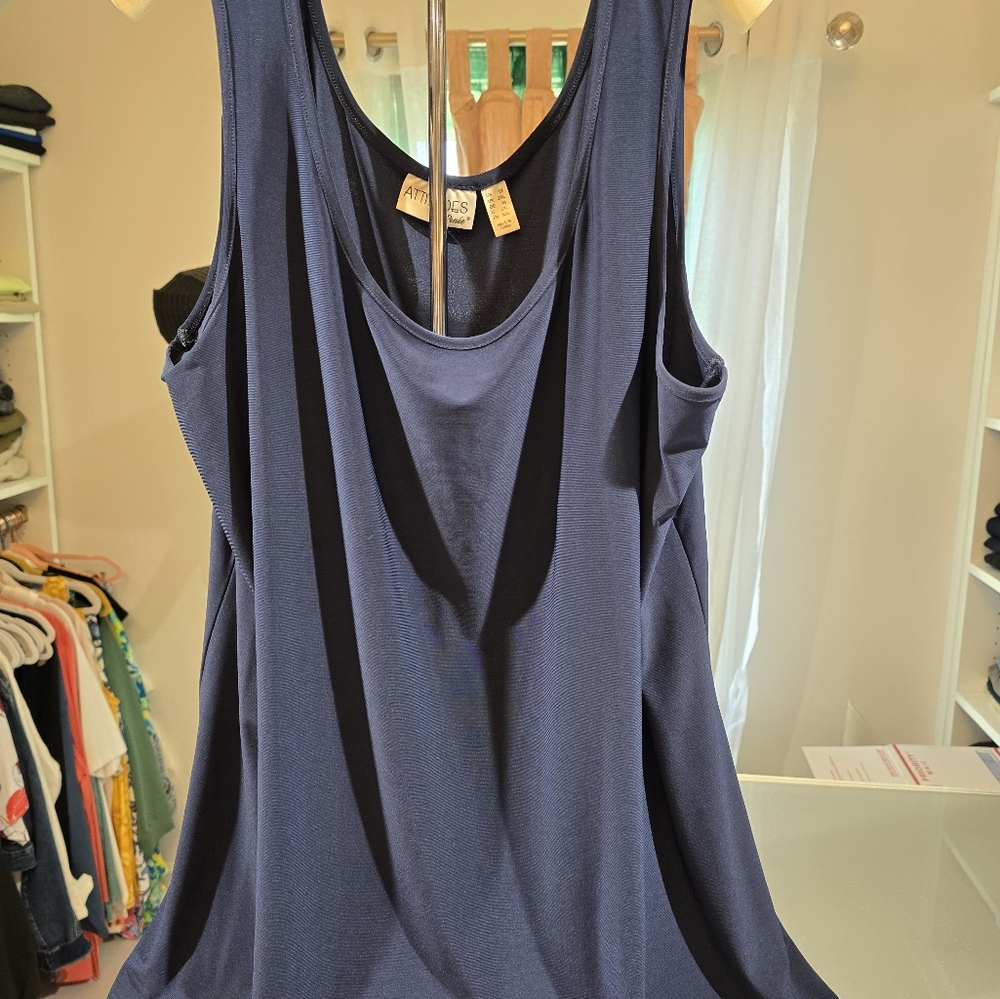 #01 Attitudes by Renee Navy Top Size 1x